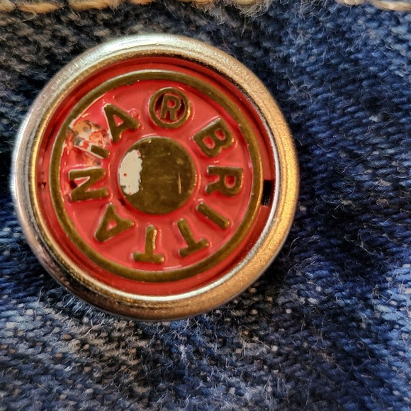 Brittania Straight Relaxed Fit Jeans Mens 38x32 Denim Button Fly Distressed - Picture 5 of 16